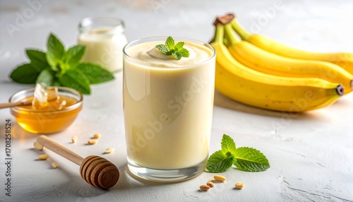 Banana Smoothie with Milk and Honey