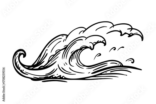 Ocean sea waves splash.