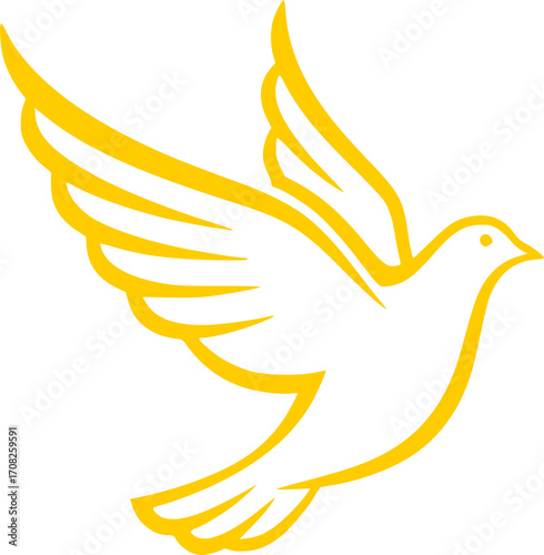 Abstract bird logo flying dove freedom symbol elegant wing design modern animal icon
