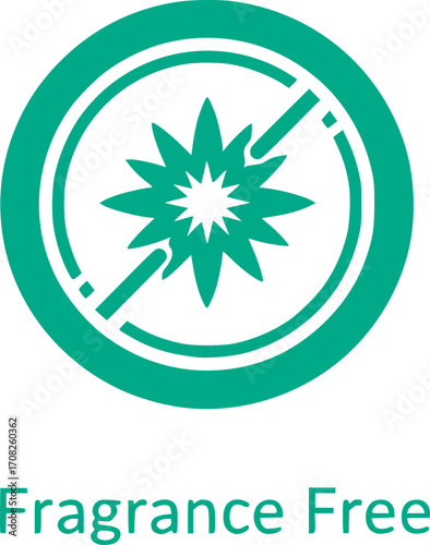 Fragrance free symbol circle icon for sensitive skin products and allergies awareness vector

