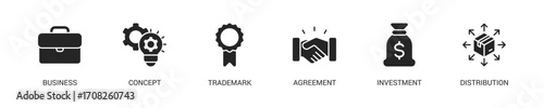 Franchise Glyph Icon Set. Vector Illustration Concept With Some Icons. Designed In Glyph Style