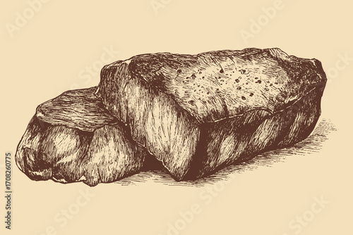 Steak illustration in a vintage style. This vector illustration can be used in any size you like for advertising, logos, and other work.