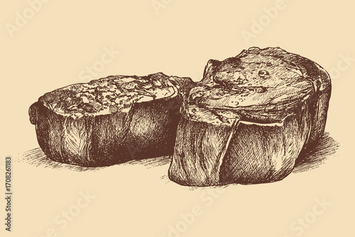 Steak illustration in a vintage style. This vector illustration can be used in any size you like for advertising, logos, and other work.