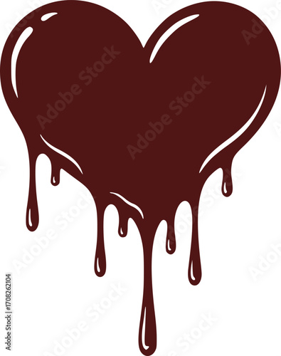 Happy chocolate day dripping heart illustration sweet celebration festive design confectionery art holiday graphic