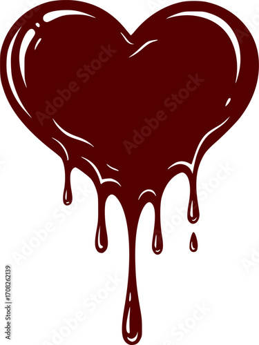 Happy chocolate day dripping heart illustration sweet celebration festive design confectionery art holiday graphic
