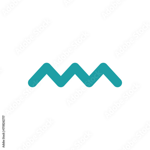 Aquarius icon in color for zodiac, mystic, and horoscope projects.