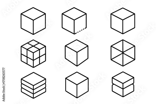 Safe deposit box icon collection, editable stroke vector set perfect for infographics, articles, books, flyers, banners, finance, security, money, storage concepts