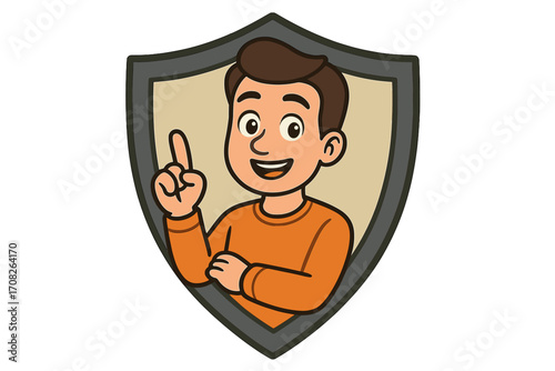 Group of men outline star concept for graphic and web design, apps, adverts, business cards. Vector cartoon illustration with transparent background, ordered set 4, teamwork, leadership, hero