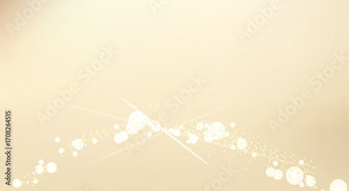 Abstract beige background with light flashes. Blurred beige gradient b bokeh and sparkles and light flashes. Dreamy abstract glitter with subtle sparkle on luxurious beige background.