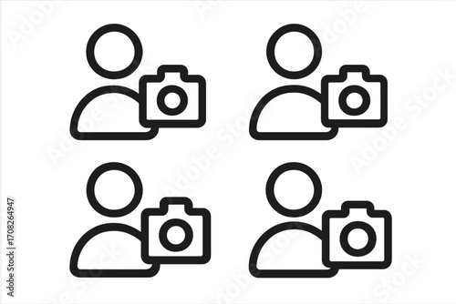 Minimalistic User with Calculator Icon. Line Art Vector Illustration for Web Design, Apps, Social Media, Banners, Business Cards, Digital Interface, Finance Tools