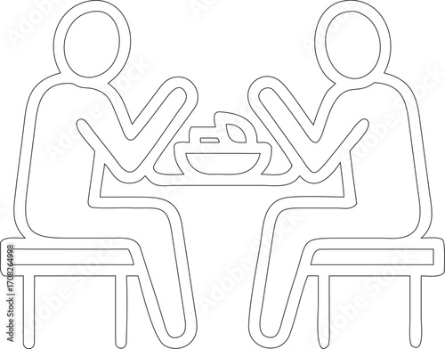 Two people dining together at a table food meal