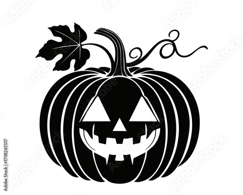 ハロウィンかぼちゃのシルエット素材 ジャックオーランタン
