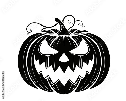 ハロウィンかぼちゃのシルエット素材 ジャックオーランタン
