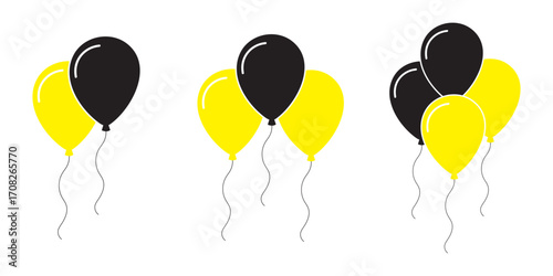 Party balloon icons. Birthday celebration event symbols. Simple flat vector icon.