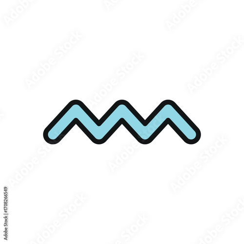 Aquarius icon in color with line for modern mystic and astrology visuals.
