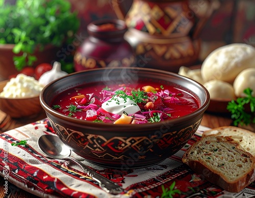Ukrainian Borscht with Dumplings