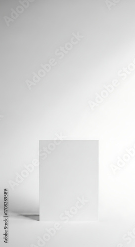 Wallpaper Mural Minimalist White Square Card on Clean Studio Background with Shadow Torontodigital.ca