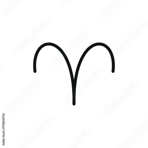 Aries icon in line style for mystic, constellation, and astrology visuals.