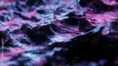 Abstract 3D Liquid Metal Waves Morphing Seamless Animation Loop