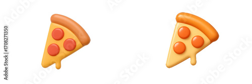 Vibrant and appetizing slice of classic pepperoni pizza with golden crust and gooey cheese, ready to eat