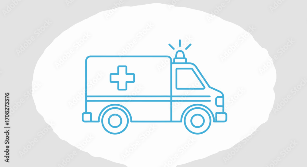Fototapeta premium Emergency Vehicle Ambulance Icon Isolated Over Grey