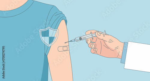 Vaccination Campaign Illustration For Health Immunity And Prevention