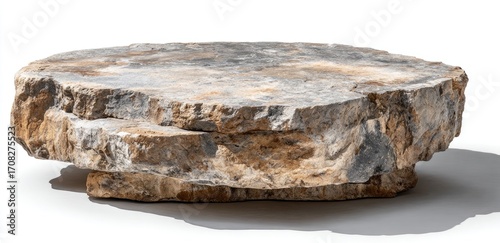 Circular, natural stone platform