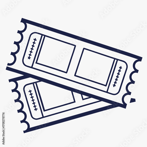 Vector illustration of two blank admission tickets for an event