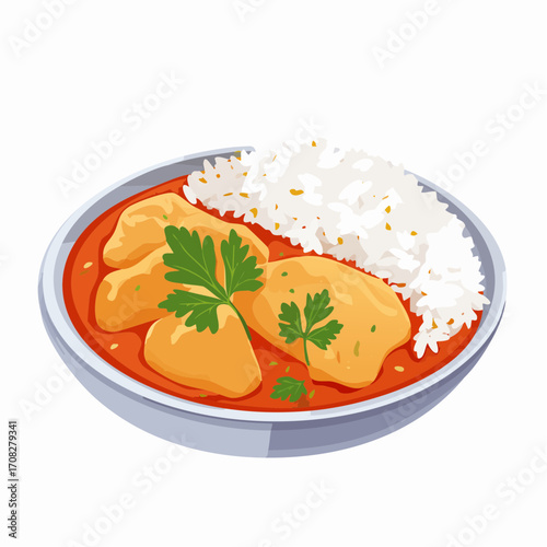 Cremiges Butter Chicken mit intensiver Tomaten-Sahnesauce,
