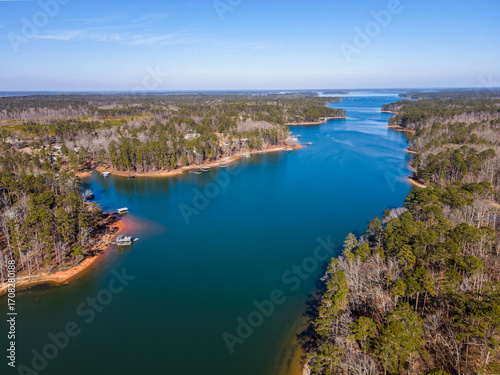 Wallpaper Mural Aerial landscape Clarks Hill Lake in winter after Hurricane Helene in Appling Augusta Georgia Torontodigital.ca