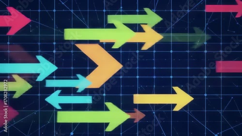 Abstract Arrows Animation Navigating Directions & Data Flow