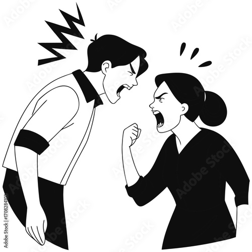 The dispute between a man and a woman.