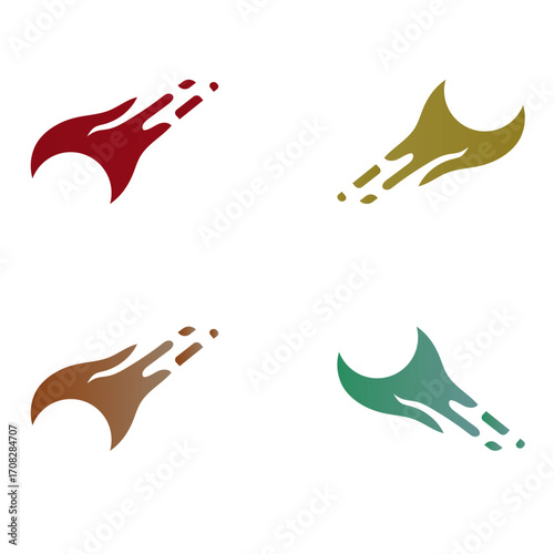 Cosmic Vector Burst ? Comet Emblem Set with Central Axis.ai