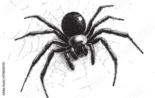 Spider on web