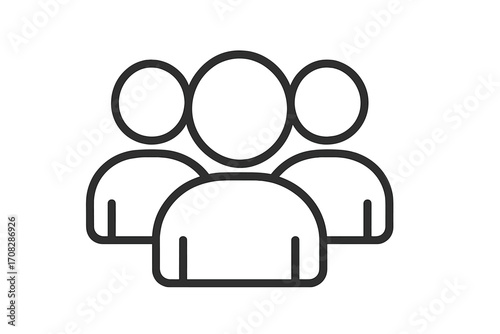 Group of people line icon. Symbol of teamwork, community, and social connection. Leadership and business team concept. User group for web design, mobile app, and logo vector.