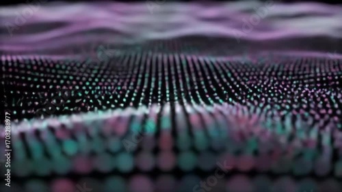 Abstract Digital Waveform A Glowing Array