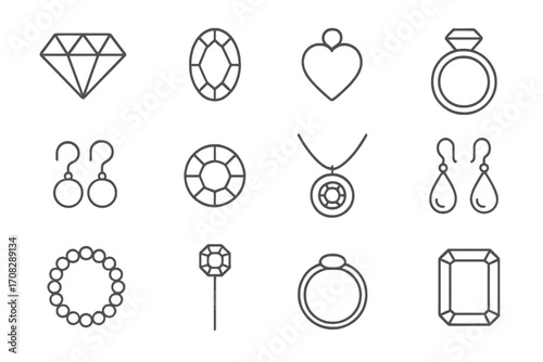 Set of lock and security line icons, door padlock outline symbols for graphic design, web apps, adverts, various cards, vector cartoon illustration with transparent background