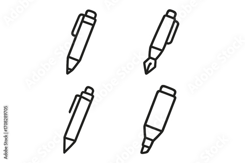 Snowflakes thin icons collection. Editable stroke winter vector set featuring delicate snowflake shapes for web design, books, greeting cards, app graphics. Transparent background, ordered pack.