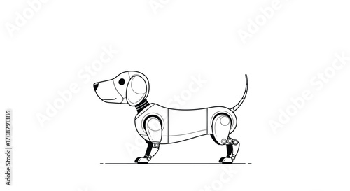 Vector illustration of robot dog the image shows the concept of artificial intelligence, robotics, and future technology