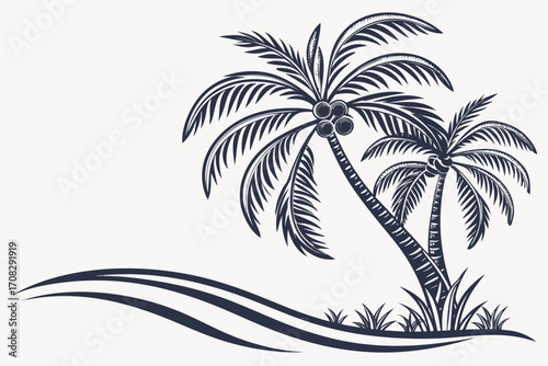 vector illustration of a tropical island