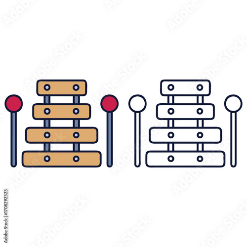 Colorful xylophone illustration music instrument toy for kids fun