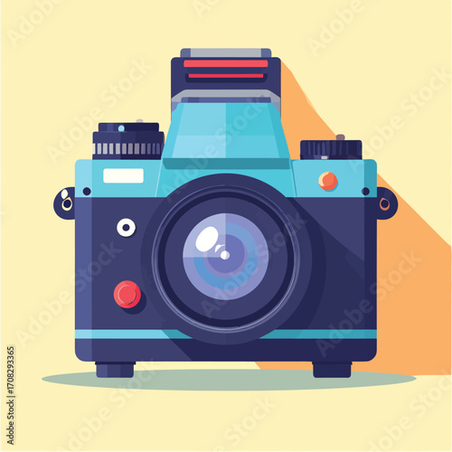 Retro Camera Illustration - Capturing Moments in Style.