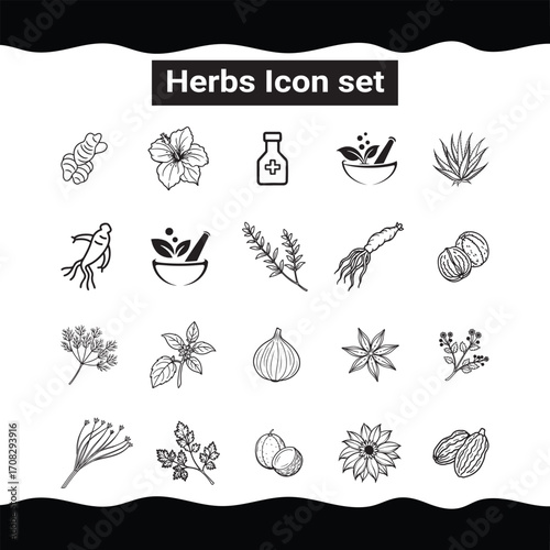 Herbal icon set
