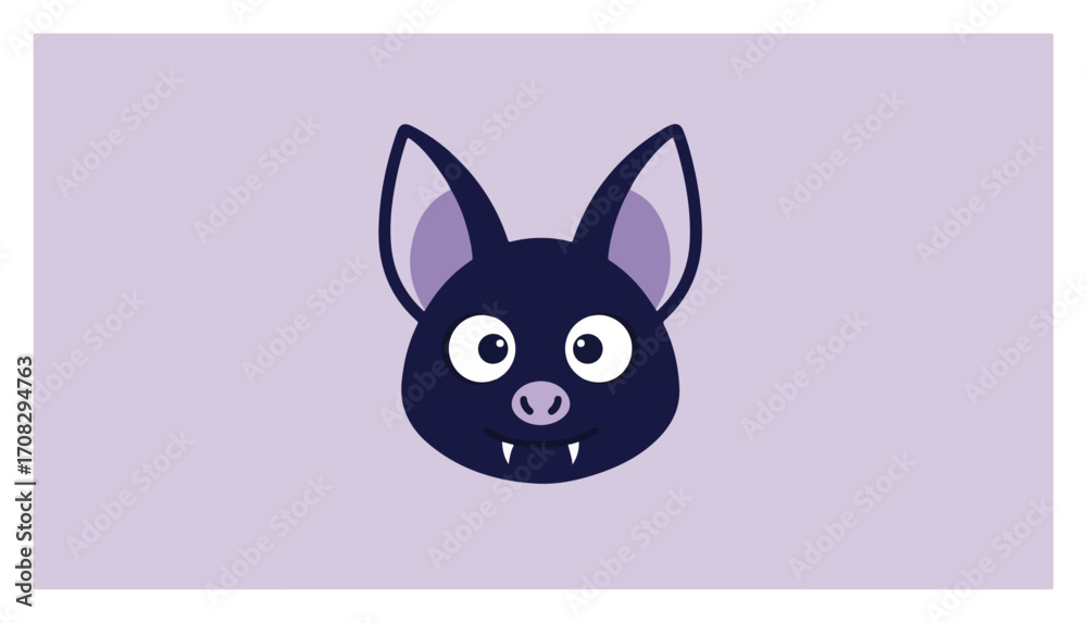 Obraz premium Cute Halloween Bat Face Vector Illustration