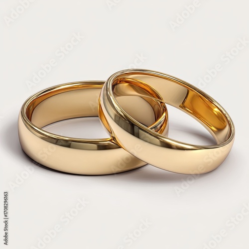 Two gold wedding bands resting together