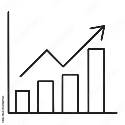 Growth Arrow Chart Outline Symbol for Business Success