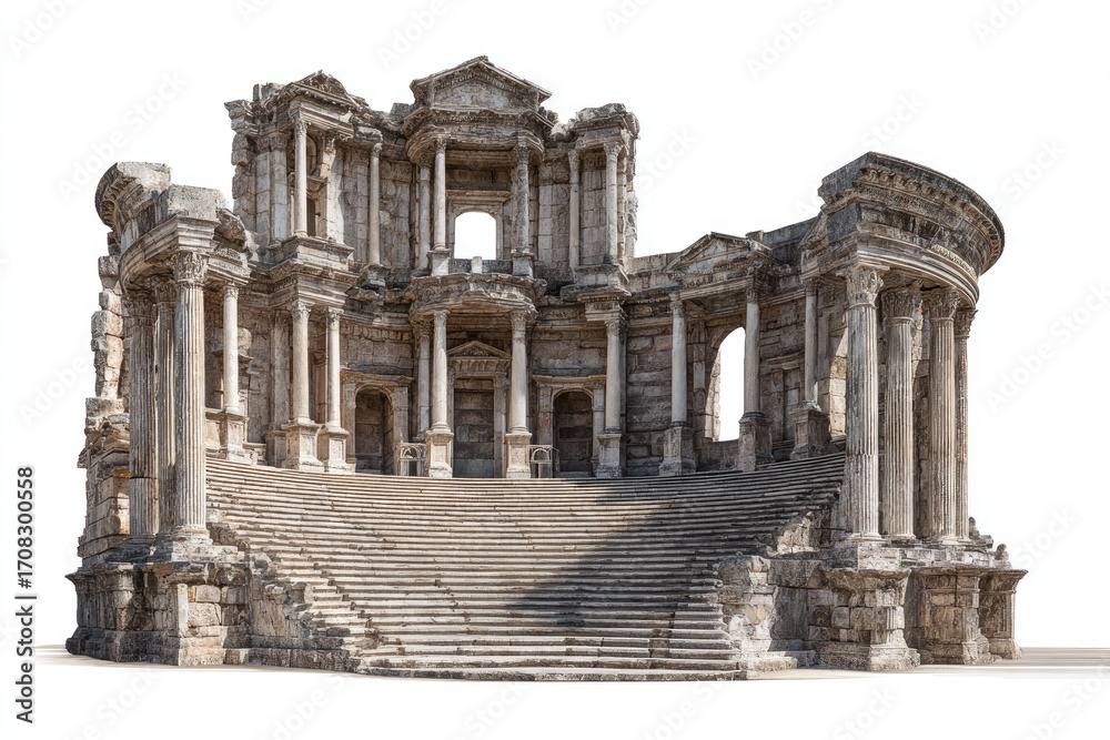 Fototapeta premium Ancient stone ruins of a large amphitheater