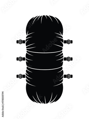 Black silhouette of a water tank with multiple outlets