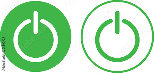 Power on off  icon set. green Switch on and red Switch off symbol. Turn on and shutdown sign
