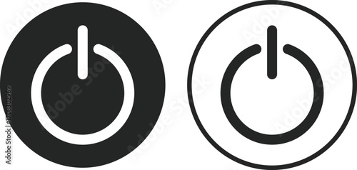 Power on off  icon set. Switch on off symbol. Turn on and shutdown sign
